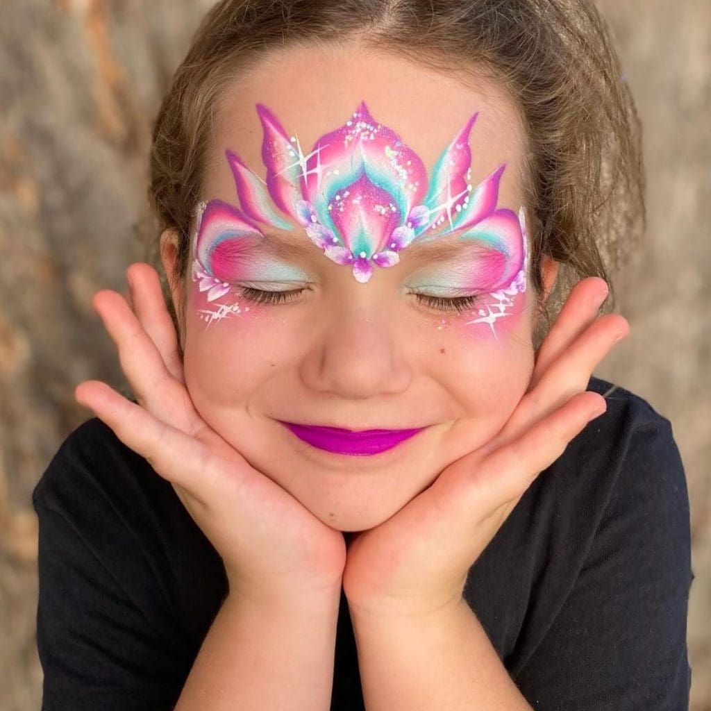 Пример аквагрима на девочке в Вене